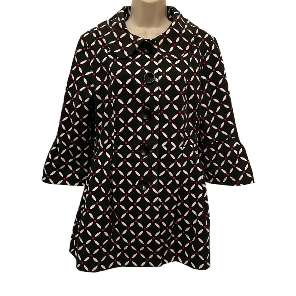 Eden Court Women’s Jacket Cute Black/White/Red Business Size Medium